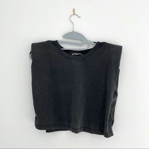 Grey Zara tank top with shoulder pads